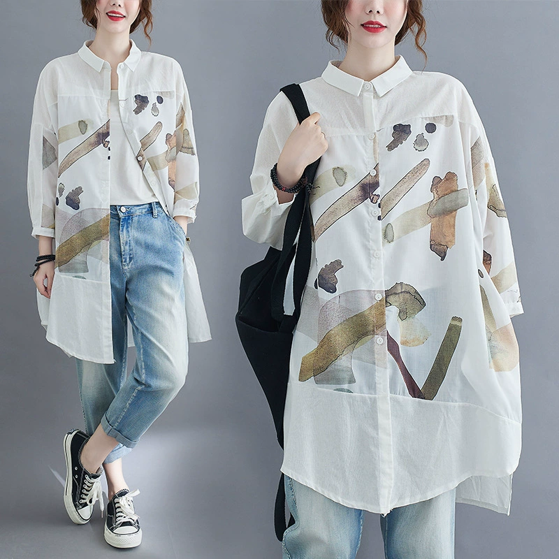 Настоящая осень, новинка 2021 года, простая универсальная однотонная Повседневная рубашка с воротником-поло, женский свободный льняной кардиган больших размеров