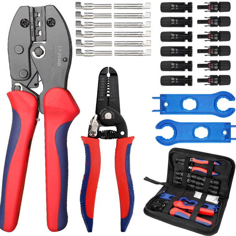 MC4太阳能光伏端子压线钳电缆连接器接头剥线钳扳手工具套装