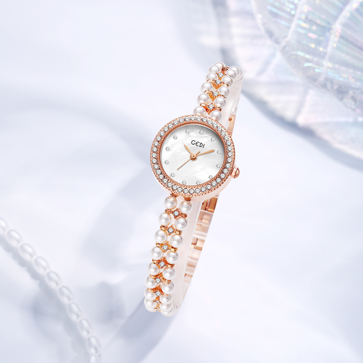 Orologio da donna in madreperla colorata e di lusso in stile cinese Goldie, al quarzo, di alta gamma_voghion.com