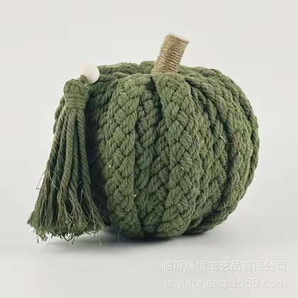 Acción de Gracias Halloween Cuerda de algodón Adornos de mesa de calabaza Festival de la cosecha Adornos tejidos a mano Accesorios de decoración navideña