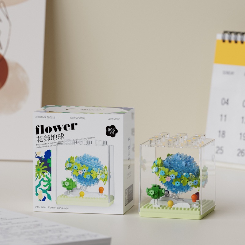 Chao Le Chuang 7345 - 7348 flores interestelares arco iris ramo de flores ensamblaje bloques de construcción juguetes para niños niñas rompecabezas adornos