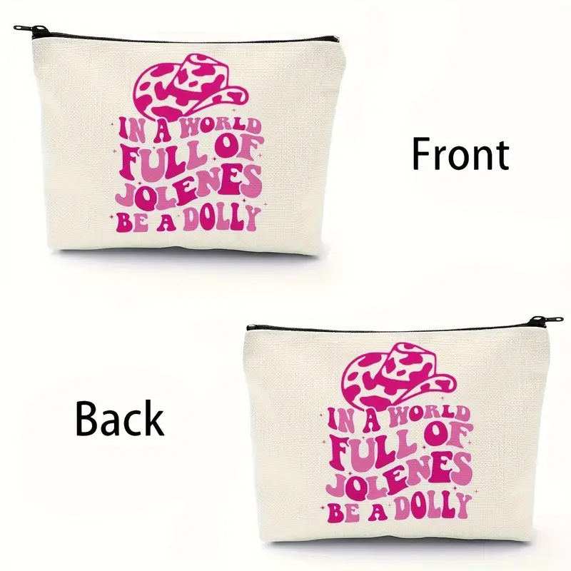 Bolsa de cosméticos transfronteriza para mujeres de Amazon lindo sombrero Rosa bolsa de cosméticos bolsa de almacenamiento bolsa de lino bolsa de cremallera impermeable