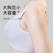 大胸显小收副乳防下垂无痕超薄兔耳杯内衣女无钢圈提拉缩胸文胸罩