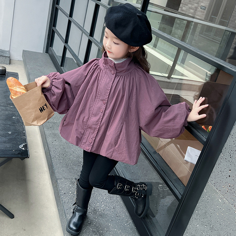 소녀 코트 봄과 가을 2024 새로운 어린이 서양식 어린이 한국 스타일 재킷 유행  자켓