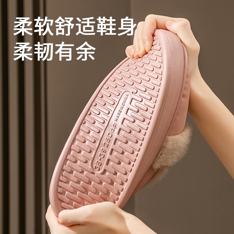 防水棉拖鞋男冬季2025新款室内家居防滑厚底加绒保暖情侣包跟棉拖|undefined