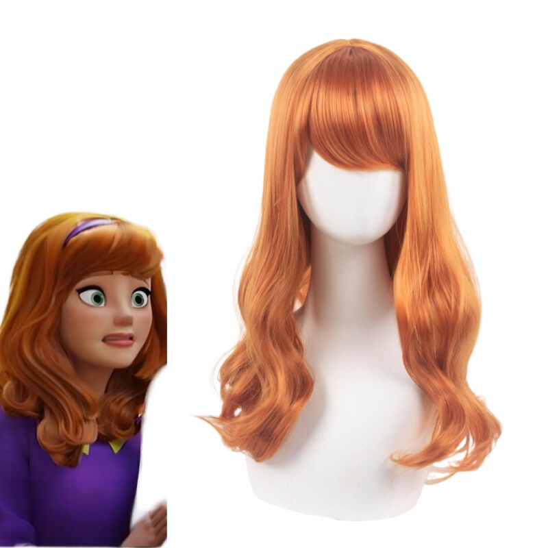 Anime Wig Scooby Doo Dog Daphne cosplay Wig Orange Big Wave Long Curly Hair Full Headset Hairstyle Anime Wig Scooby Doo Dog Daphne cosplay Wig Orange Big Wave Long Curly Hair Full Headset Hairstyle