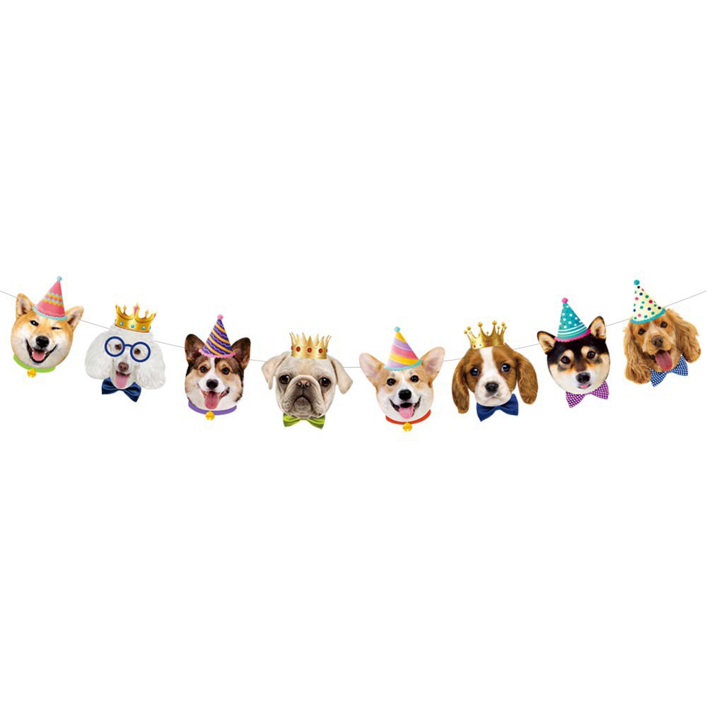 Nuevos productos transfronterizos para perros de tema decoración de fiesta de cumpleaños para perros de bandera de tarta de decoración