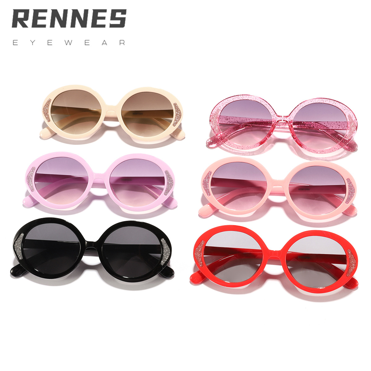 Gafas de sol de montura ovalada de color caramelo para niños transfronterizos, gafas de sol de sombra callejera de moda para bebés lindos