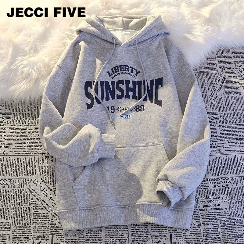 Худи Jecci Five осеннее тонкое, корейский стиль, свободный oversize крой, разные материалы