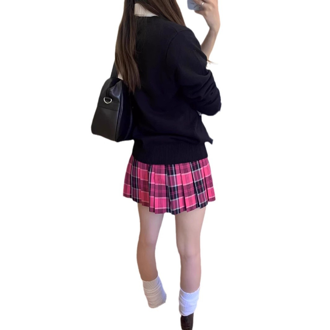 XIAOMEI 원래 JK 유니폼 학교 학생 A-라인 스커트 학술 스타일 JK 유료 스커트 주름 치마