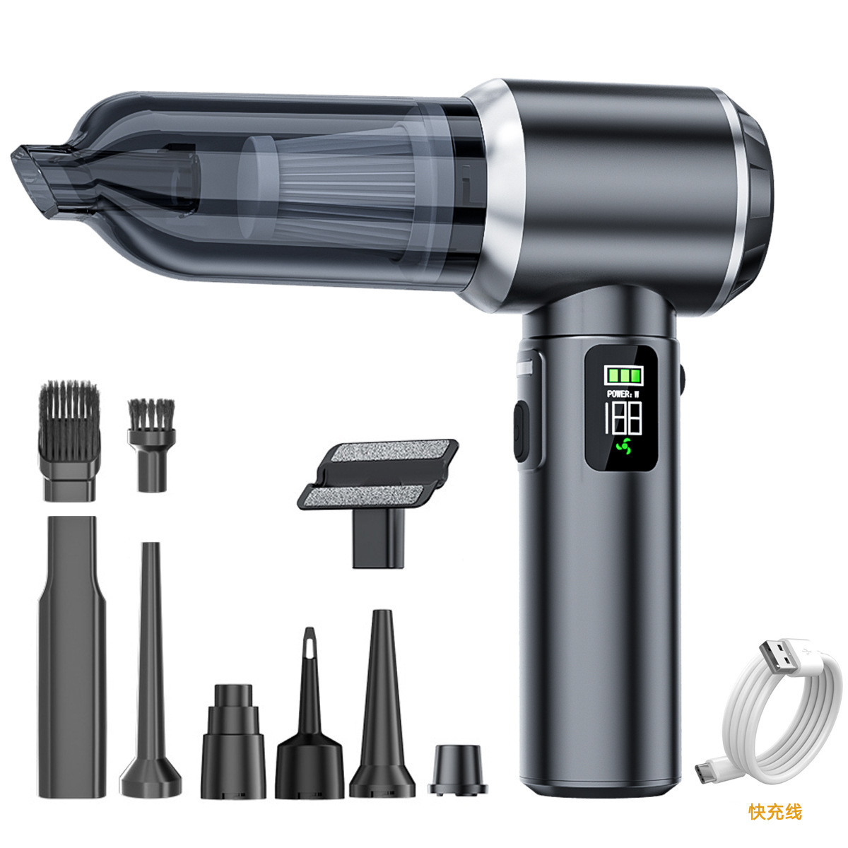 건 그레이*고속 충전 버전 브러시리스 모터 진공 청소기*3셀*2000mAh