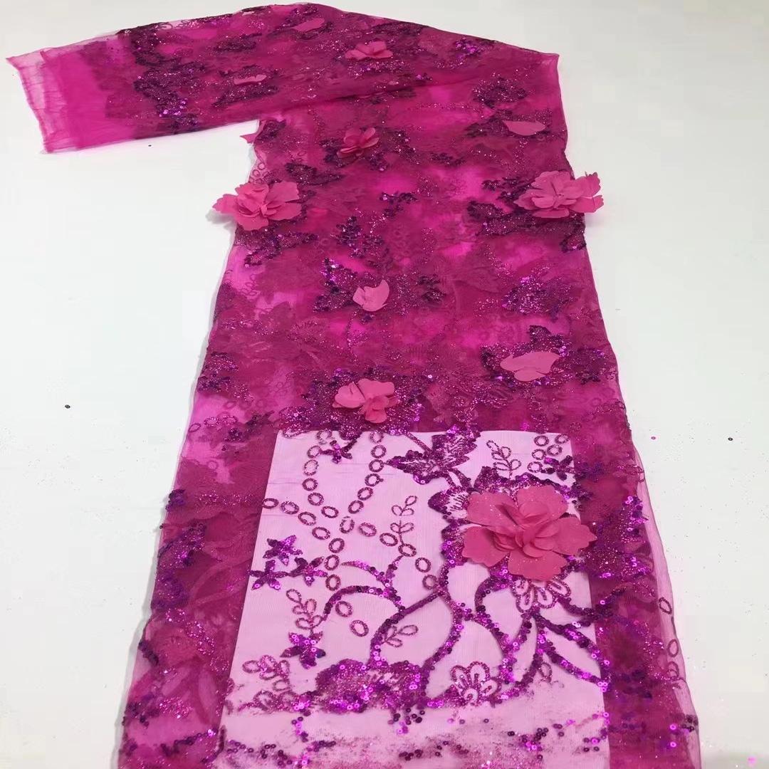 3D Flor de tela de encaje Nueva Moda 3D de malla de encaje vestido de novia vestido de noche tela JX2131 image 4