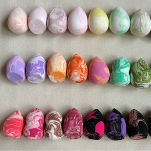 Спонж для макияжа Beauty Egg, двухцветный мраморный рисунок, использование сухое и влажное, супермягкий 0.009 кг