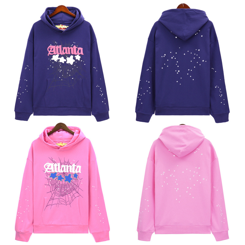 American fashion brand spider 55555 spider foam printed men's and women's cotton terry hooded hoodie American fashion brand spider 55555 spider foam printed men's and women's cotton terry hooded hoodie
