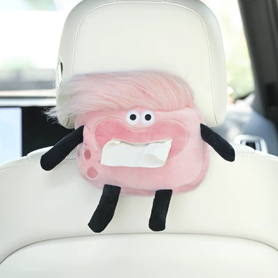 Car tissue box/set | Peihui - big-mouth-pupu-pink