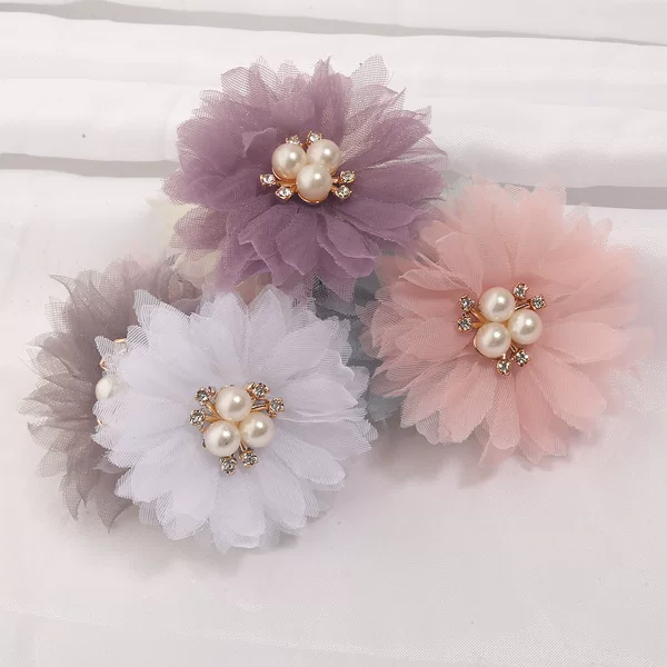 Yiwu Fabric Flower Factory Three Pearl Flower Headband Hairband Hairpin Hairstick Children's Clothing and Shoes Accessories Pearl Headband