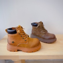 2025年冬季新款童鞋男童时尚帅气马丁靴英伦风加厚保暖女童时装靴