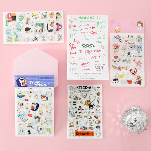 Cartoon Cute 6-Pack Sticker DIY Journal Stickers Student Supplies Stickers Children Stickers Small Pattern Stickers