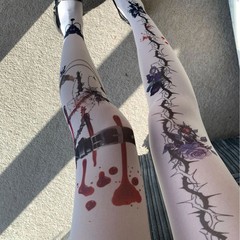 Sexy Stockings跨境ins印花袜子女甜酷风日系连裤袜四季JK袜款