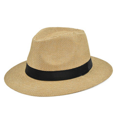 草帽女巴拿馬寬檐沿草帽爵士禮帽夏天帽子遮陽帽女士防曬帽潮