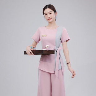 Beautician Work Clothes for Women Spring and Summer Classy Fashion Elegant Health Center Foot Bath Technician Suit Beauty Salon Dress