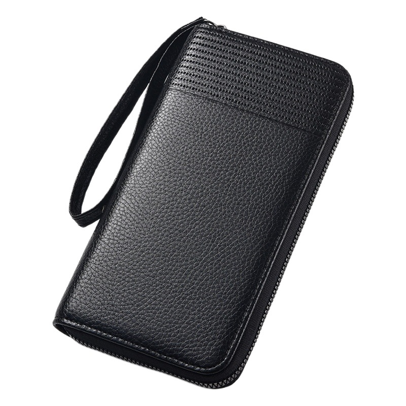 New Men's Zipper Wallet Foreign Trade Long Clutch Men's Mobile Phone Wallet Multi-Card Slot Fashionable Long Wallet