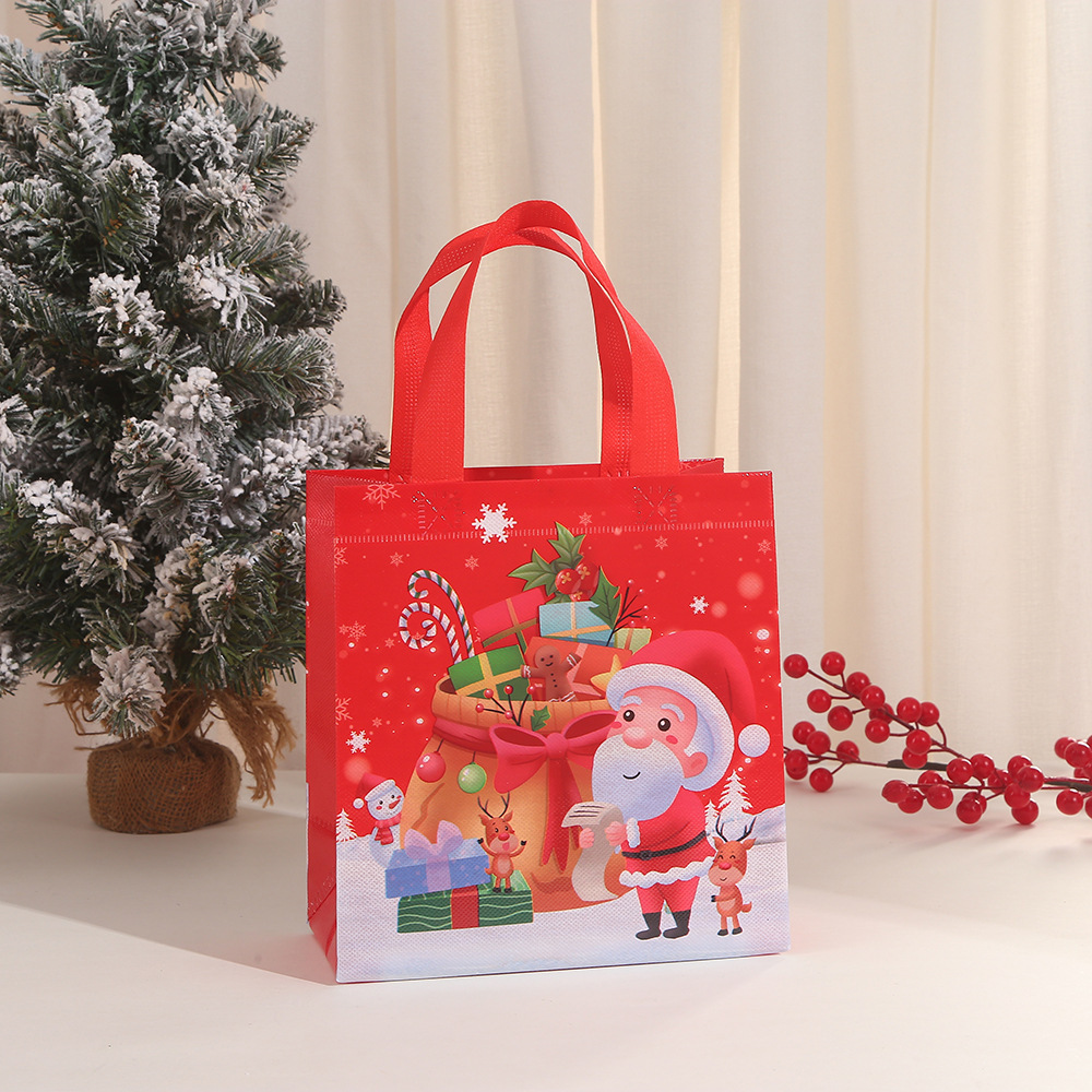 1 Piece Quantity Party, Festival Occasion Nonwoven Material Christmas Nordic Style Classic Style Christmas House Christmas Tree Santa Claus Nonwoven Party Festival Gift Bags