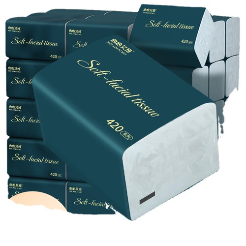 Zhenmu Home Edition Affordable Large Pack of Tissue Paper 420 Series Four-Layer Thick Extra Volume Removable Facial Tissue Full Box