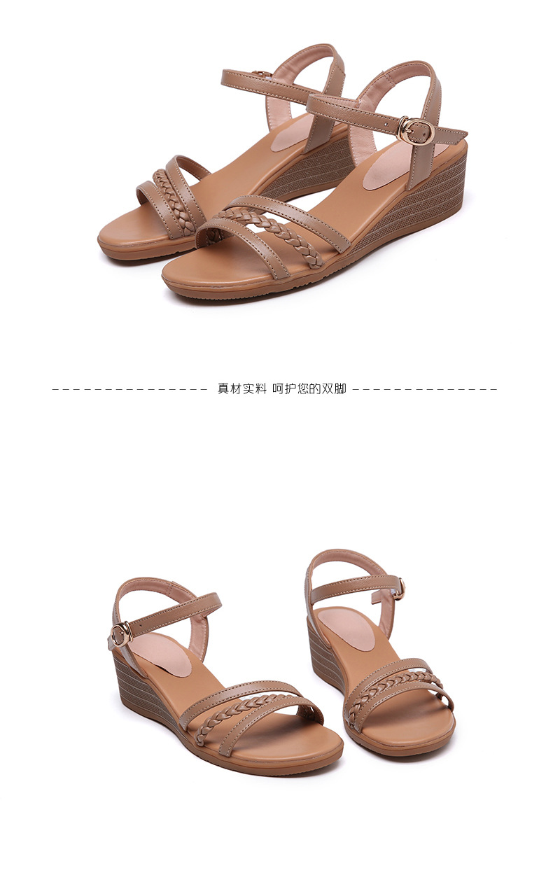 Sandal nữ đế xuồng da thật, quai chữ V đơn giản, đế mềm thoải mái — Trắng be chi tiết 25