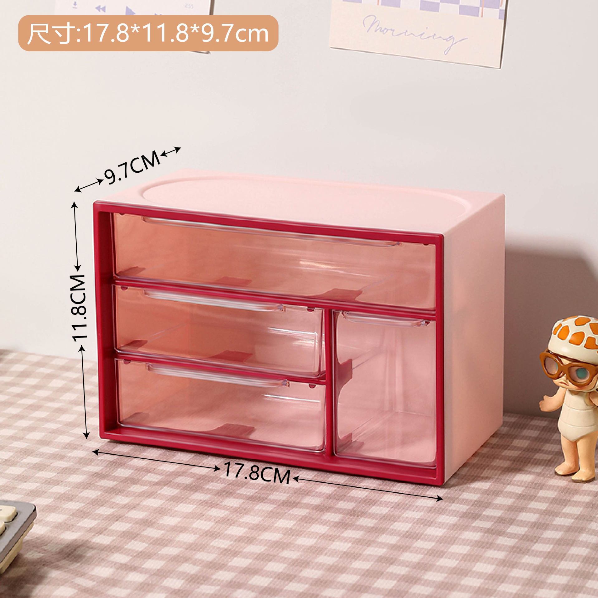 Escritorio color caramelo macaron caja de almacenamiento cuadrado libre combinación de bloques de construcción caja de almacenamiento de cosméticos caja de almacenamiento de joyas