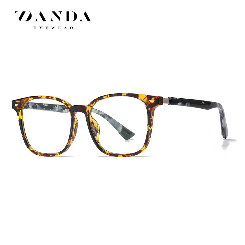 Nuevo fabricante de gafas de luz anti-azul cuadrado de los hombres de color beige artístico simple gafas TJ868 ultra-ligero TR miopía gafas marco