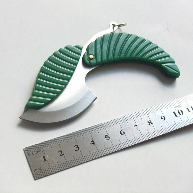 不锈钢绿叶小刀 树叶刀 叶子刀 户外迷你口袋刀小折刀钥匙礼品刀