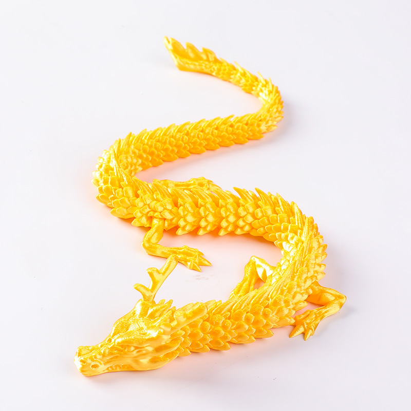 Adorno de Dragón Chino en Impresión 3D de PLA Articulado para Decoración y Regalo