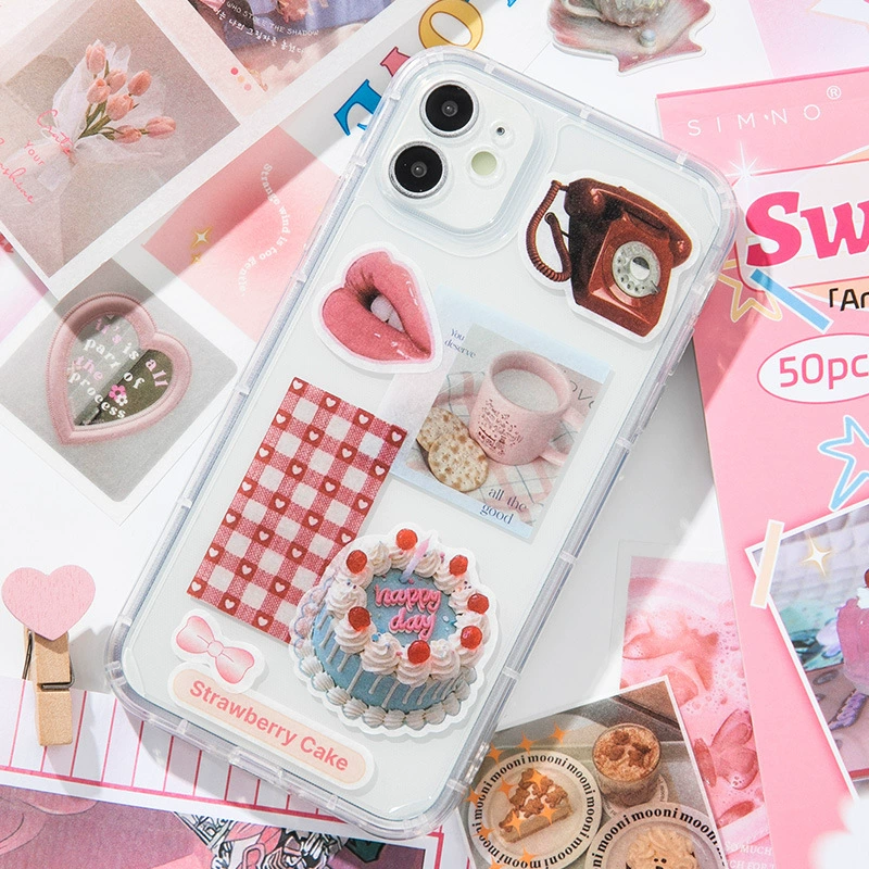 Наклейки Sticker Book Sweet Party, 50 шт. вырубные наклейки на бумаге и листы бумаги (розовая тема)