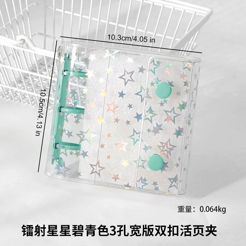Книжка из ПВХ формата A6/A7/M5 с прозрачной лазерной обложкой, refillable двойная пряжка