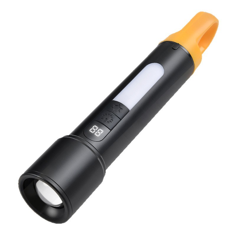 Linterna LED Multifuncional de Alta Potencia para Exteriores, Recargable Tipo-C, de Aleación de Aluminio con Gancho Trasero, Portátil