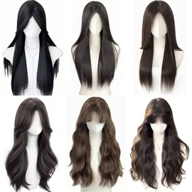 假发长卷发;长直发假发;假发短直发