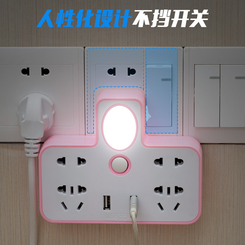 Exportación América del Sur Oriente Medio África con luces nocturnas con interruptores adaptadores USB de color