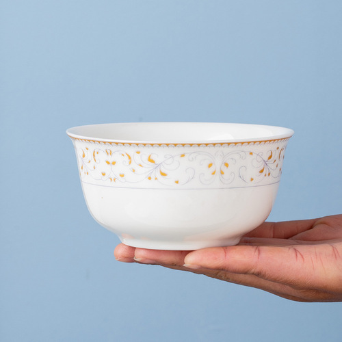 景德镇高档骨瓷陶瓷家用米饭碗加厚中式喝汤碗金钟碗批发饭碗面碗