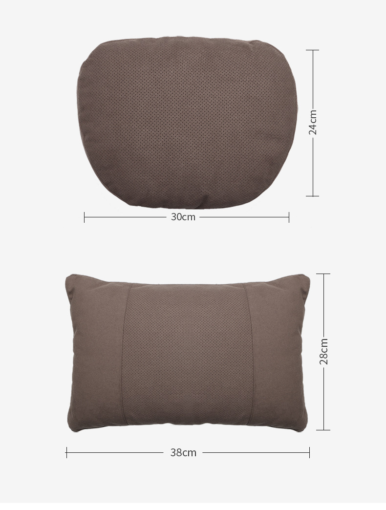 Car Headrest Suitable for Mercedes-Benz Maybach S-Class Neck Pillow Perforated Suede Leather Lumbar Support Car Rear Cushion Breathable