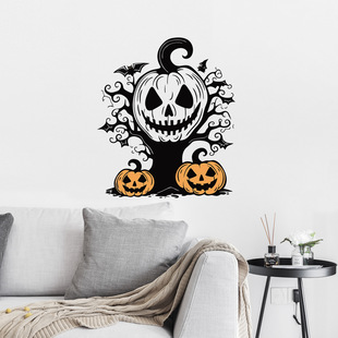 PH-WS1094 Amazon Halloween pumpkin lantern holiday decoration wall stickers layout living room bedroom background wall stickers