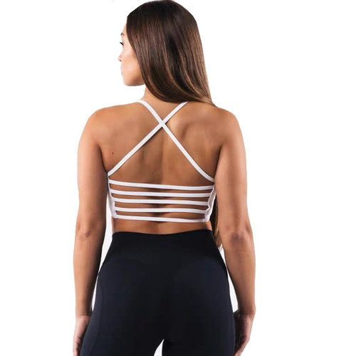 European and American foreign trade cross-border yoga vest women's beautiful back with chest pad high elasticity quick-drying sports fitness strap one piece shipment 