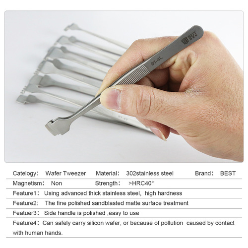 Bester SA Crystal Element Special Pliers 302 Stainless Steel Acid-Resistant Hardened 91-456 Matte Sandblasted Jig