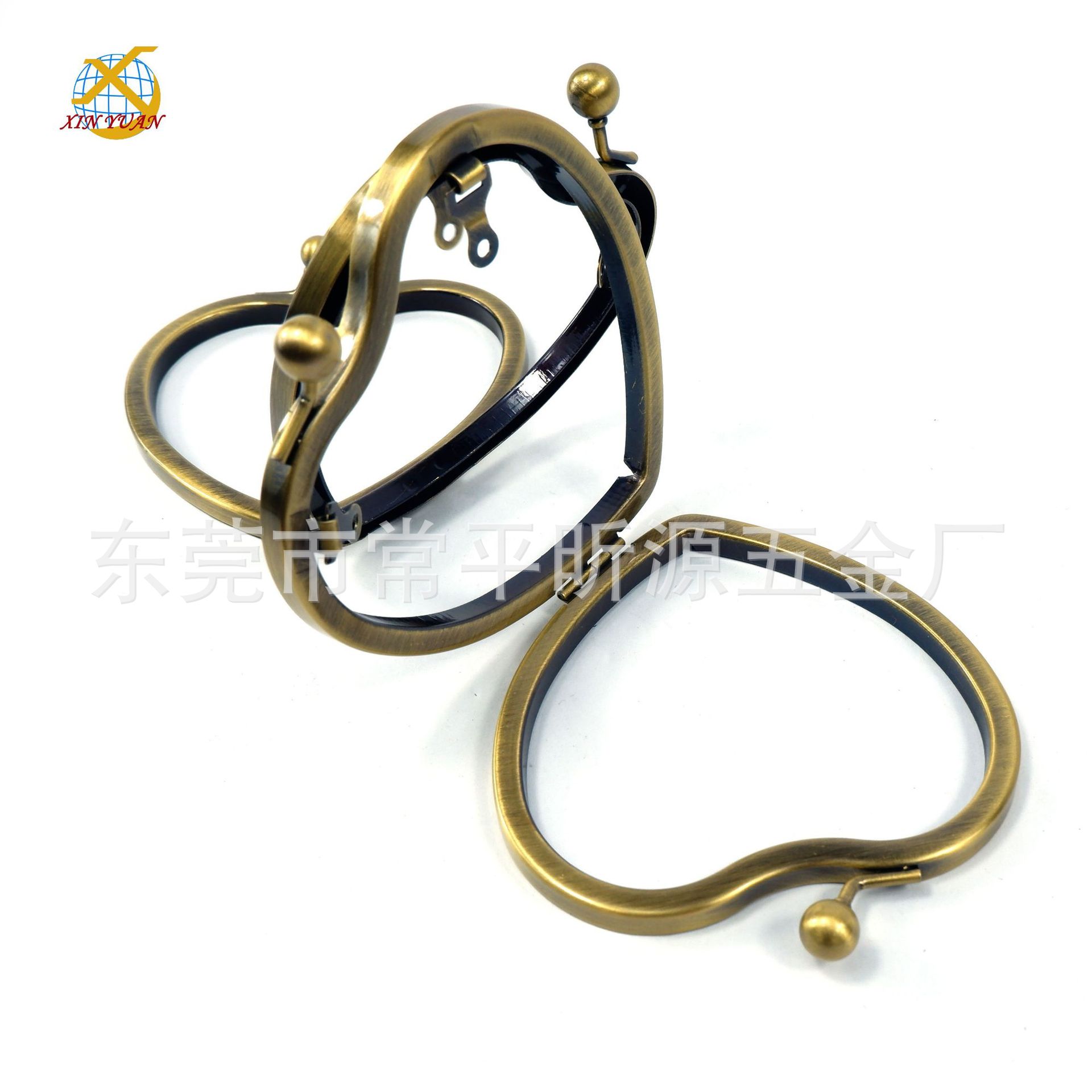 供应心型首饰盒五金，背包五金心形挎包五金夹