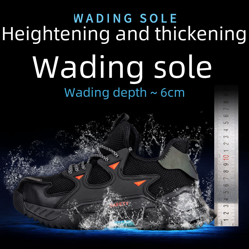 Cross-border Women's Protective Shoes for Men, Anti-Puncture and Anti-Drop, High-Elasticity, Shock-Absorbing, Breathable, Lightweight, Trendy Safety Protective Work Shoes