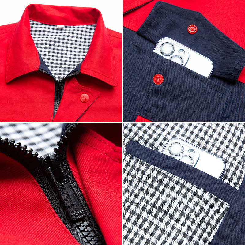 メーカー秋冬長袖二重厚労働保険作業服セット工場工場服自動車修理作業服現物|undefined