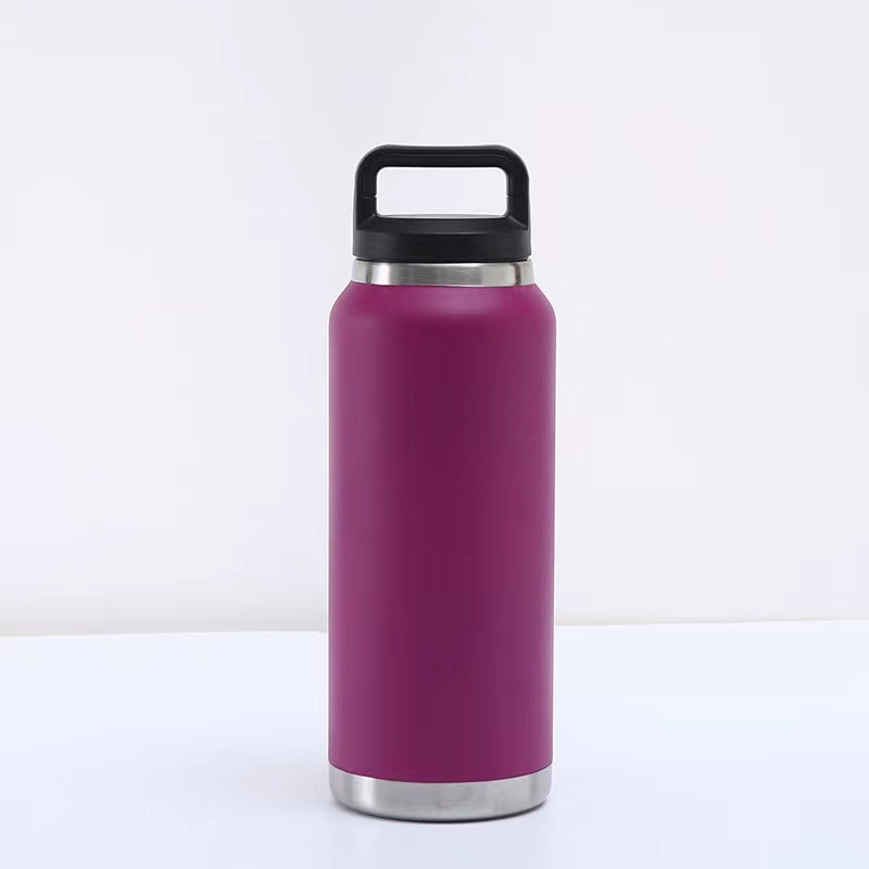 Suministro directo transfronterizo Taza de vacío de acero inoxidable de doble capa Taza de agua portátil con tapa de roscada Taza de agua deportiva al aire libre de gran capacidad