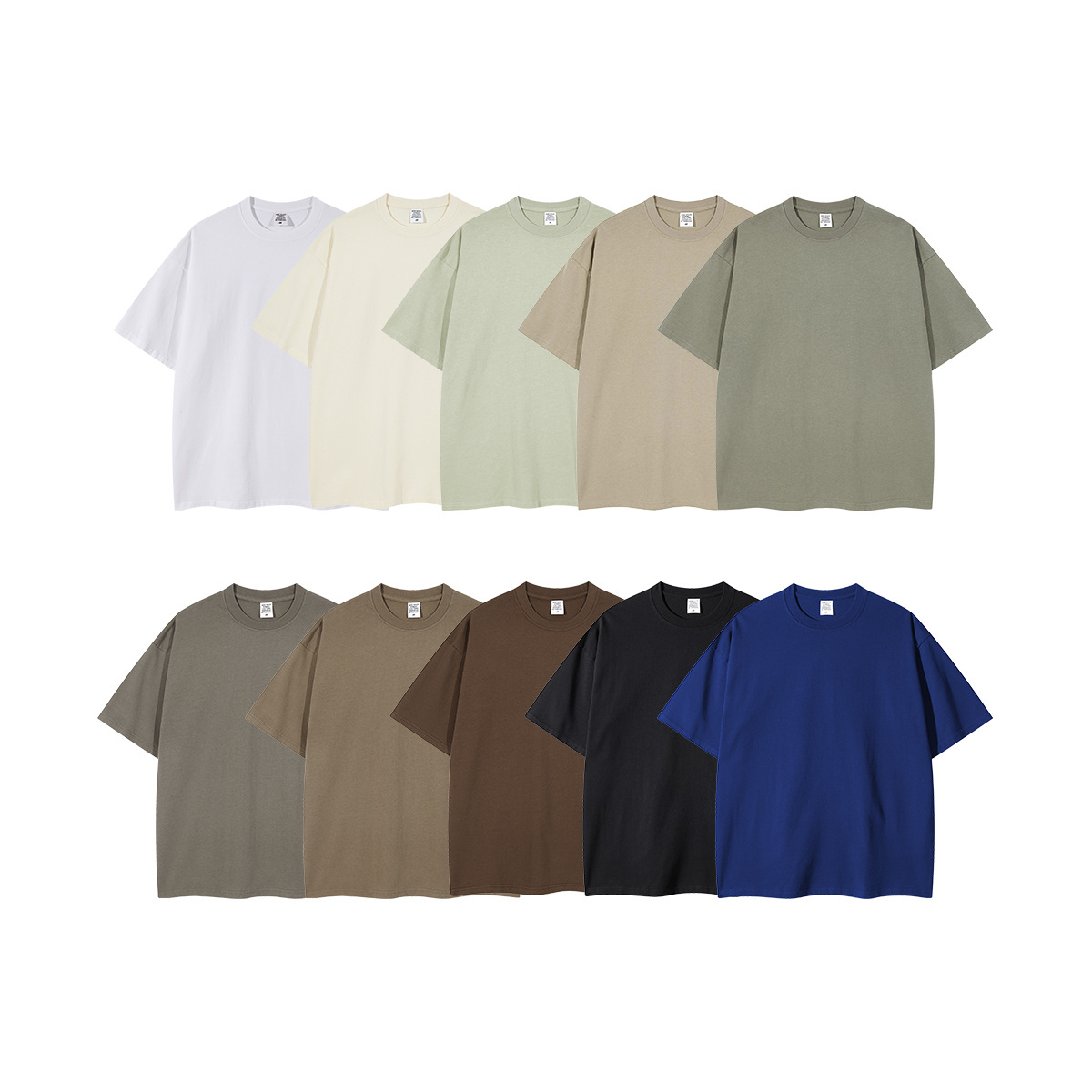 2025 verano marca de moda americana 260G color sólido tee adolescente suelta más tamaño camisa en blanco verano camiseta de manga corta hombres