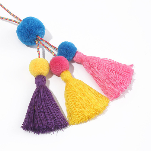 Cross-border fur ball tassel bag decoration jewelry pendant pendant 20cm long cashmere diy handmade jewelry accessories