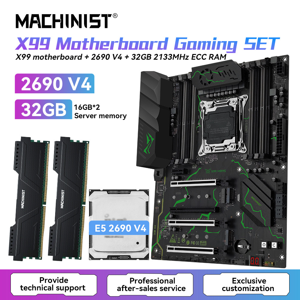 MACHINIST X99 MR9S Motherboard+E5 2690 V4+DDR4 32GB RAM
